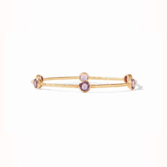 JULIE VOS AUTHENTIC RARE LUXURY MINIMALIST RETRO SUMMER SPRING AMETHYST BANGLE - Picture 4 of 17
